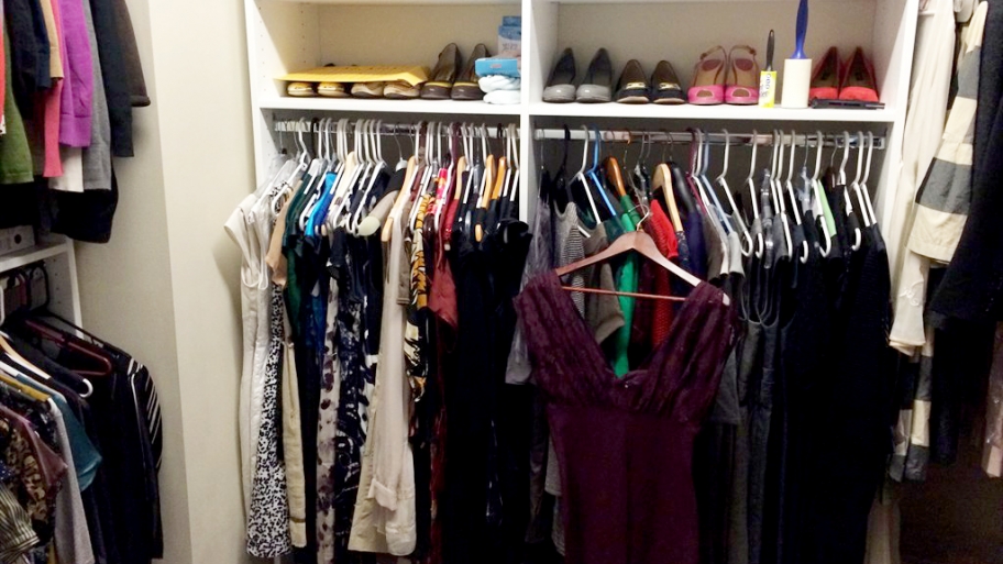 Clothes in a closet
